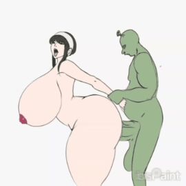 1boy 1girls alternate_breast_size animated ass big_ass big_breasts big_butt breasts cheating_wife crossover dreamworks eastern_and_western_character female human male ogre sex shrek shrek_(series) spy_x_family yor_briar yor_forger