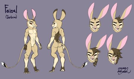 alternate_hairstyle anthro athletic athletic_anthro athletic_cuntboy athletic_intersex beard black_sclera brown_body brown_fur cuntboy cuntboy_anthro digitigrade dipodid facial_hair fur genitals hair intersex intersex_anthro jerboa long_ears long_hair long_tail mammal model_sheet multicolored_body multicolored_fur navel nipples nude_anthro nude_cuntboy officer_faisal orange_eyes pupils pussy rodent sharp_teeth signature slit_pupils solo standing tail tail_tuft tan_body tan_fur teeth tuft two-tone_body two-tone_fur vulva wayesh