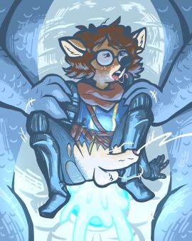 anal anal_sex anthro armor ass balls big_balls big_dom_small_sub big_penis blue_body blue_scales bodily_fluids clothing cum cum_in_ass cum_inside cumshot deer dominant dragon duo ejaculation erection excessive_cum excessive_genital_fluids eyewear futa/male futanari genital_fluids genitals glasses glowing glowing_belly glowing_genitalia glowing_penis hi_res huge_balls huge_cock intersex intersex/male intersex_penetrated larger_male lily_(sexylinguini) male male_penetrating mammal mythological_creature mythological_scalie mythology penetration penile penis saliva saliva_string scales scalie sex sexylinguini size_difference stomach_bulge tongue tongue_out torn_clothing trans_woman transfem