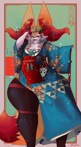 big_breasts braixen breasts cleavage female furry huge_breasts pokemon pokemon_(species) sarifairy thick_thighs wide_hips