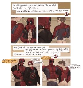 deadpool gay lkikai male male/male male_only marvel marvel_comics no_visible_genitalia peter_parker spider-man spider-man_(series) wade_wilson