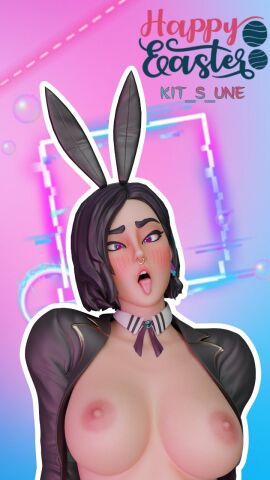 1girls 2024 2024s 3d 3d_model 3d_render areola areolae big_boob big_breast big_breasts black-haired_female black_hair blue-eyed_female blue_eyes blush blushed_face blushing blushing_female boobs_out breast_out breasts breasts_out bunny_costume bunny_ears bunny_ears_(cosmetic) ear_piercing easter epic_games female female_only fortnite heart heart-shaped_pupil heart-shaped_pupils kit_s_une large_boob large_boobs large_breast large_breasts large_tits mostly_naked mostly_naked_female mostly_nude mostly_nude_female necktie nipples pink_areola pink_areolae pink_nipples rox_(fortnite) simple_background solo strawberry_ear_piercing tits_out watermark