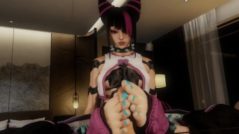 1girls 3d animated footjob juri_han loop street_fighter street_fighter_6 tagme third-party_edit video virt-a-mate virtamate