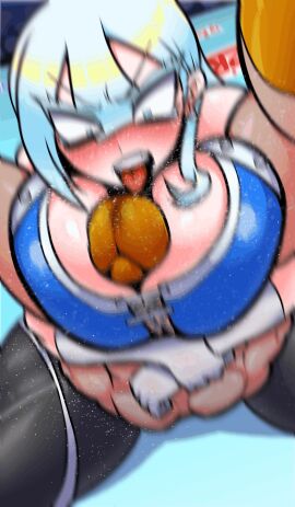 1boy 1girls animated animated_gif big_breasts blue_eyes blue_hair breasts cleavage death female femsub huge_breasts large_breasts long_hair losing_fight male maledom mixed-sex_combat muscular muscular_female muscular_male muscular_thighs original paizuri penis reppx_ren sex sexfight thick thick_thighs thighs titfuck titjob tongue tongue_out vertical_video wrestling wrestling_femdom wrestling_outfit wrestling_ring