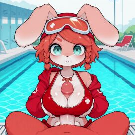 ai_generated animated anthro blue_eyes cute furry kraakai red_hair tagme titfuck_under_clothes titjob uncensored video