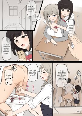 1boy 2girls ayako_sasaki bar_censor bed_sheet bedroom breasts censored closed_door clothed_female_nude_male comic cuckold doukyuusei_joshi_no_iinari english_text female ffm_threesome handjob huge_breasts indoors japanese_text kaede_akimoto light-skinned_female light-skinned_male light_skin love_hotel male money muripoyo netorare on_bed payment penis prostitution restroom restroom_stall room small_penis small_penis_humiliation text threesome toilet white_bed_sheet