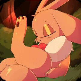 2025 3_toes animal_genitalia animal_penis animated autofellatio balls blush brown_body brown_fur bush_(disambiguation) canine_genitalia canine_penis colored detailed_background digital_media_(artwork) eevee erection face_fucking feet feral frame_by_frame fur fura furry generation_1_pokemon genitals grass hi_res knot knotted_penis lodetail lying male mammal masturbation nintendo nude oral oral_masturbation outside penetration penile penile_masturbation penis plant pokemon pokemon_(species) shaded solo solo_male tail toes tree