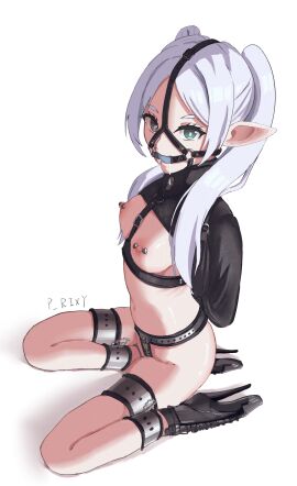 1girls 2024 2d ankle_cuffs armbinder artist_name ball_gag ballet_boots ballet_heels bdsm bdsm_harness bdsm_outfit belly_button bondage bondage_harness bondage_outfit bound bound_arms bound_legs boxbinder breasts captured captured_heroine chains chastity chastity_belt chastity_device cuffs drool drooling elf elf_ears elf_female elf_girl enslaved female female_chastity female_only femsub frieren gag gagged green_eyes harness harness_ball_gag harness_gag high_heels highres kneeling leash leather leather_harness light-skinned_female light_skin looking_at_viewer navel nipple_piercing nipples piercing pointy_ears prixy slave slave_girl small_breasts solo solo_female sousou_no_frieren straitjacket submissive submissive_female thigh_cuffs twintails very_high_heels watermark white_background white_hair