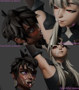 3d blender blush cum cum_on_armpit cum_on_face cum_on_tongue epic_games fortnite fortnite:_battle_royale lexa_(fortnite) licking_armpit licking_cum multiple_images princess_lexa_(fortnite) rift_knight_kieran_(fortnite) self_upload sparklylemon twitter_link twitter_username watermark