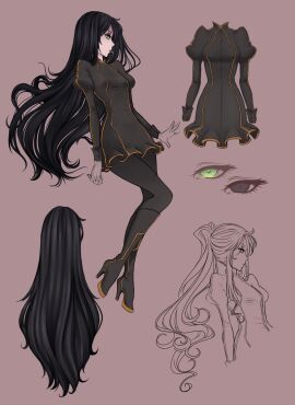 1girls black_hair curled_hair eyelashes eyeshadow female green_eyes hair_fetish hair_focus ligeia_lagana light-skinned_female light_skin long_hair neltumo original original_character pale-skinned_female pale_skin petite purple_eyeliner purple_eyeshadow seductive_eyes seductive_mouth skinny slim squishier very_long_hair wavy_hair