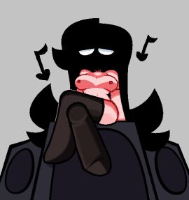 1girls 2d arcaned_roses black_hair breasts dannydoesr34_(edit) edit female female_only friday_night_funkin mystery_(roses_arcaned) nipples nude_edit roses_arcaned solo speakers