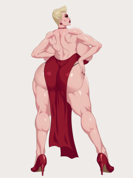 athena_milkwinn blonde_hair breasts busty female high_heels oc rampage0118