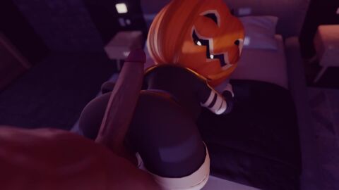 1boy 1girls ass buttjob cum_inside from_behind halloween in_heat monsterbox nile_(in_heat) pumpkin pumpkin_head sonatnsfw sound tagme vaginal_penetration video