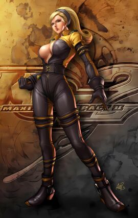 1girls big_breasts blonde_hair bodysuit busty busty_female curly_hair curvaceous hairband huge_breasts king_of_fighters lien_neville light-skinned_female light_skin long_hair lucianoimagenshd pale-skinned_female pale_skin standing thick thick_thighs thighs voluptuous voluptuous_female