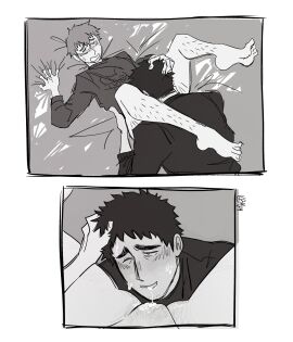 arataka_reigen clothed_sex cunnilingus cuntboy intersex katsuya_serizawa male male/male mob_psycho_100 romantic trans_man