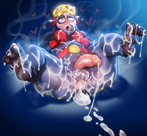 after_anal after_sex anal anthro anus armor ass badger balls belly belt big_ass big_butt black_body black_fur blush bodily_fluids bubble_ass bubble_butt bukkake bumper_the_badger claws clothing cum cum_drip cum_everywhere cum_in_ass cum_inside cum_on_ass cum_on_balls cum_on_belly cum_on_body cum_on_butt cum_on_face cum_on_feet cum_on_leg cum_on_penis cum_pool diddy_kong_racing donkey_kong_(series) dripping excessive_cum excessive_genital_fluids eyewear eyewear_on_head feet fucked_silly fur gaping gaping_anus genital_fluids genitals gerrkk gloves goggles goggles_on_head half-closed_eyes handwear headgear heart_eyes heart_symbol helmet hi_res humanoid_genitalia humanoid_penis larger_male legs_in_air legs_up looking_pleasured male mammal messy musk musk_clouds mustelid musteline narrowed_eyes nintendo penis presenting presenting_hindquarters rareware red_clothing red_eyes red_gloves red_handwear shy simple_background size_difference slightly_chubby soles solo spikes spread_legs spreading submissive submissive_anthro submissive_male sweat sweaty_ass sweaty_butt sweaty_face sweaty_feet thick_thighs toes white_body white_fur