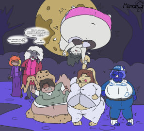 big_breasts blueberry_inflation breasts cleavage female furry huge_breasts inflation mirrorgs spherical_inflation thick_thighs weight_gain wide_hips