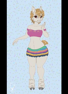 animated anthro artist_logo brown_eyes brown_hair brown_tail camelid clothed clothing female full-length_portrait fur genitals glistening glistening_eyes grey_body grey_fur hair humanoid_genitalia humanoid_pussy inner_ear_fluff llama logo looking_at_viewer mammal milk-jug nipples nude pink_nipples portrait pussy short_playtime solo standing tail tuft white_inner_ear_fluff