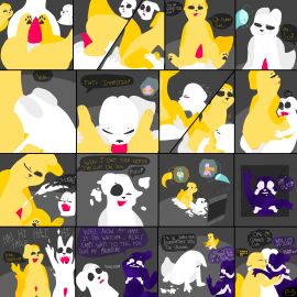 absurd_res ambiguous_gender among_us among_us_reference anal anal_sex animal_genitalia animal_penis antennae_(anatomy) anthro big_penis blush bodily_fluids brother brother_(lore) brothers_(lore) comic cum cum_inside cum_on_face cumflation excessive_cum excessive_genital_fluids feet fellatio five_pebbles_(rain_world) foot_fetish foot_play footjob genital_fluids genitals group hi_res hug huge_cock incest incest_(lore) inflation iterator_(rain_world) looking_at_genitalia looking_at_penis looks_to_the_moon_(rain_world) male markings mister_redintong monk_(rain_world) motion_lines oral orgasm overseer_(rain_world) page_5 penetration penile penis rain_world sex sibling_(lore) sitting_on_another slugcat steam surprised_expression survivor_(rain_world) tail tail_fetish tail_insertion tail_play trio videocult watcher_(rain_world) white_markings