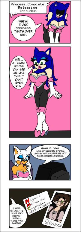 2010 2d after_transformation anthro bat body_modification breast_expansion breast_growth breast_growth_(enlargement) breasts cleavage comic eulipotyphlan eyeshadow female feminization furry green_eyes hedgehog high_heel_boots high_heels hourglass_figure large_breasts machine male male_to_female mobian mobian_(species) mobian_bat monitor mtf_transformation multiple_pages post-transformation rouge_the_bat rouge_the_bat_(cosplay) sega sonic_(series) sonic_adventure_2 sonic_the_hedgehog sonic_the_hedgehog_(series) sorawolf7 tagme transformation watching