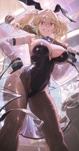 1girls breasts bunny_ears bunny_girl bunnysuit cleavage female high_resolution large_breasts light-skinned_female light_skin long_hair original original_character twintails yohan1754