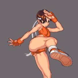 1girls action_pose animated ass athletic athletic_female bandana bingo_torte bloomers bottomwear brown_hair bulge buruma clothing female female_only fighter fighting_stance flexible footwear handwear headwear human kicking large_ass martial_arts mp4 multiple_poses muscular muscular_female muscular_legs muscular_thighs no_sound pale_skin panties pixel_art puffy_pussy puffy_vulva punching pussy sakura_kasugano short_hair shorter_than_10_seconds shorter_than_30_seconds solo solo_female sportswear street_fighter thick_thighs thighs tomboy toned toned_body toned_female toned_legs topwear video