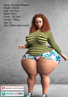 1girls 3d ass big_ass big_breasts big_thighs breasts brenda_williams bust busty character_age character_bio character_height character_profile character_sheet character_weight curvaceous curvy curvy_figure enormous_ass fat_ass female gigantic_ass hips huge_ass huge_breasts huge_thighs hyper hyper_ass hyper_hips large_ass large_breasts large_thighs massive_ass mature mature_female obese_female original original_character reference_sheet slim_waist thick thick_ass thick_hips thick_legs thick_thighs thighs tonices voluptuous waist wide_ass wide_hips wide_thighs