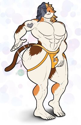 2d ass big_ass big_butt big_butt_(male) bulge fortnite jockstrap male male_only meowscles meowscles_(fortnite) notherneon purradise_meowscles solo solo_focus spanking spanking_own_ass