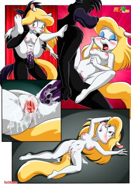 "minerva_mink!_out_of_service!"_(comic) animaniacs anthro anus ass balls barefoot bbmbbf blush breasts comic crying cum cum_in_pussy cum_inside female fur34 furry male male/female minerva_mink navel nipples nude palcomix penis pussy pussy_juice sex tears vaginal_penetration vaginal_sex warner_brothers wilford_wolf