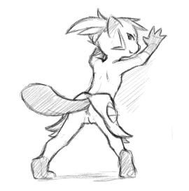 2024 4_fingers anthro anus black_and_white dewott female fingers generation_5_pokemon genitals looking_at_viewer looking_back looking_back_at_viewer monochrome mustelid nintendo nude pokemon pokemon_(species) pussy rear_view sealer4258 simple_background solo spread_legs spreading standing tail white_background