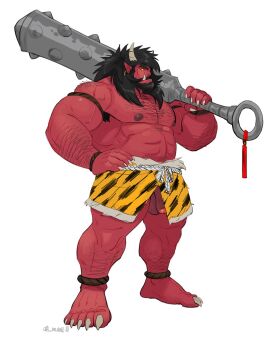 1boy 5_fingers 5_toes abs arm_hair armpit_hair armpit_hair_peek artist_name back_hair balls ballsack bara barbarian barefoot battle_scar beard beefy big_balls big_penis black_hair blunt_weapon bobun_ad body_hair bulky clawed_feet clawed_fingers clawed_toes claws club_(weapon) colored_sclera colored_skin connected_beard earrings facial_hair feet flaccid flaccid_penis foreskin full_beard full_body functionally_naked functionally_nude functionally_nude_male hairy hairy_arms hairy_balls hairy_chest hairy_male hand_on_hip hirsute hoop_earrings horns huge_weapon humanoid humanoid_genitalia humanoid_penis jewelry kanabou large_pectorals leg_hair loincloth long-haired_male long_hair male male_nipples male_only masculine_male mature_male melee_weapon monster_boy muscles muscular muscular_male navel_hair nipples oni open_clothes original partially_retracted_foreskin pecs pectorals penis pointy_ears profile red-skinned_male red_body red_oni red_skin retracted_foreskin revealing_clothes revealing_clothing scar scars scrotum setsubun sharp_toenails sidelocks smooth_penis solo sparse_leg_hair spiked_club standing stomach testicles thick_arm_hair thick_beard thick_chest_hair thick_eyebrows thick_legs thick_thighs thighs toenails topless_male tusks uncensored uncircumcised uncut warrior weapon weapon_over_shoulder yaoi yellow_eyes yellow_sclera
