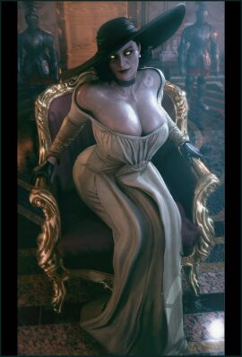 3d alcina_dimitrescu big_breasts breasts busty cleavage dress female female_only mature_female mrcourage616 older_female resident_evil resident_evil_8:_village sexy_body