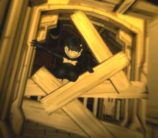 bendy_and_the_ink_machine big_breasts bowtie breasts covered_face darling_(cally3d) female high_quality high_resolution highres ink_darling_(cally3d) looking_at_viewer nude nude_female