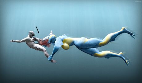 1boy 1girls 3d attack ballbusting balls balls_bite bite bite_mark blue_body brute_shark castration cock_and_ball_torture cock_and_balls_torture cold diver female holding holding_legs human humanoid male male/female ocean pain penis rawgan sea shark simple_background subnautica subnautica_below_zero underwater video_game_character video_games water white_eyes winter yellow_body