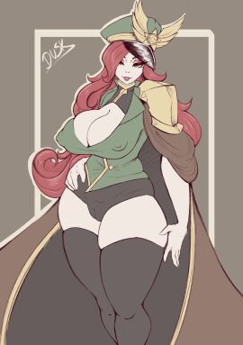 1girls bangs bimbo breasts bulging_breasts bulging_nipples cameltoe cape cleavage clothed curly_hair eyelashes eyeshadow female female_only highres lipstick long_hair looking_at_viewer makeup milf military_uniform minishorts miya_(mobile_legends) mobile_legends nipples nipples_visible_through_clothing orange_eyes plump plump_labia posing pussy pussy_visible_through_clothes rdusk red_hair shorts simple_background sketch standing thighhighs thighs uniform white_skin