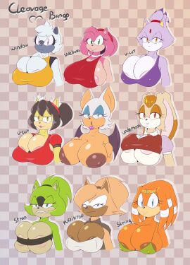 2d amy_rose anthro blaze_the_cat boob_window breasts cleavage female furry honey_the_cat jpg mobian mobian_(species) mobian_cat rouge_the_bat sega shirt_cut_meme smotrilla sonic_(series) sonic_the_fighters sonic_the_hedgehog_(series) surge_the_tenrec tagme tangle_the_lemur tikal_the_echidna twitter_link vanilla_the_rabbit whisper_the_wolf