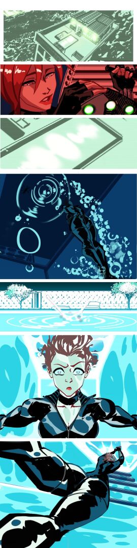 batnipsforever black_widow_(marvel) breasts comic female lipstick marvel marvel_comics underwater