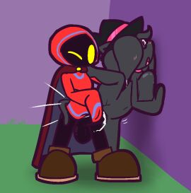 2024 against_surface against_wall anthro anthro_penetrated ballerina_position balls big_balls big_penis black_balls black_body black_clothing black_hat black_headwear black_nipples black_nose black_penis blue_clothing blue_hood blue_robe bodily_fluids bottomless brown_clothing brown_footwear brown_shoes cape choker clothed clothing cum cum_from_pussy cum_in_pussy cum_inside cum_on_penis domestic_cat duo erection felid feline felis female female_penetrated footwear genital_fluids genitals grey_hair hair hair_over_eye hat headgear headwear humanoid humanoid_on_anthro humanoid_penetrating humanoid_penetrating_anthro jewelry leo_the_magician long_sleeves male male/female male_penetrating male_penetrating_female mammal mostly_nude motion_lines necklace nipples on_one_leg one_eye_closed one_eye_obstructed orgasm penetration penis pink_choker pink_clothing pink_eyes pink_hat pink_headwear pink_jewelry pink_necklace pussy raised_leg red_cape red_clothing red_hood red_robe robe sex shoes short_stack sofia_(ultilix) standing standing_sex tail_around_partner thrusting ultilix vaginal_penetration witch_hat yellow_eyes