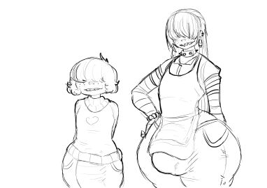 2boys 2d 2d_(artwork) 2d_artwork big_bulge bracelet braces bulge bulge_through_clothing choker clothed clothed_male clothes clothing dick ear_piercing ear_ring femboy freckles freckles_on_face goth goth_boy hair hair_over_eyes heart hung_femboy long_hair male male_only penis sharp_teeth short_hair spiked_collar sweater thick thighs yobaba