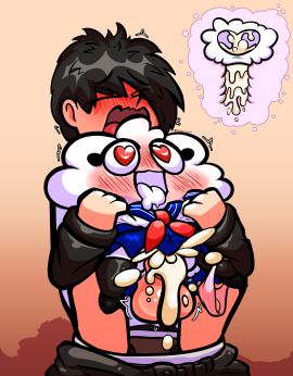 balls bathroom bathroom_stall big_pussy blush commission cum cum_inside eyelashes female heart-shaped_pupils male open_mouth panties pants_down penis puffy-chan puffy_(puffy_maker) puffylover69 pussy school_uniform schoolgirl_uniform sex skirt thigh_highs toilet underwear womb