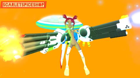 3d big_gun dark-skinned_female half_naked humanoid long_boots petite red_hair robot_girl sari_sumdac scarletspiceshop small_breasts tan_skin teenager transformers_animated