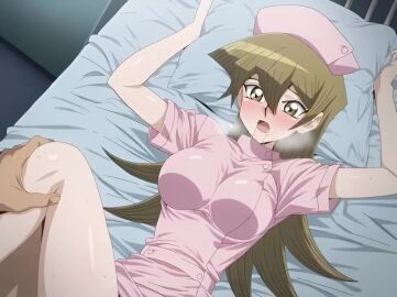 ai_animation ai_generated alexis_rhodes animated asuka_tenjoin big_breasts, breast_grab female grabbing long_hair looking_at_viewer nurse nurse_uniform tagme video vilievans yu-gi-oh! yu-gi-oh!_arc-v yu-gi-oh!_gx,
