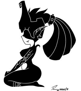 1girls black_and_white female imp_midna midna nintendo silhouette solo the_legend_of_zelda timmy22222001 twilight_princess