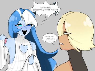 blonde blonde_hair blue_body blue_skin cookie_run cookie_run_kingdom pure_vanilla_cookie shadow_milf_cookie shadow_milk_cookie tagme zilvazy