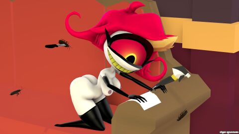 1girl 1girls 3d 3d_model ass ass_visible_from_the_front big_breasts breasts bug chair_activities cleaning cockroach demon demon_girl fat_ass female gloves hazbin_hotel knife maid naked niffty niffty_(voidwillow) nipples nude sfm sharp_teeth shortstack smiling source_filmmaker stockings stockings_only thick_ass thick_thighs thighs vivienne_medrano voidwillow