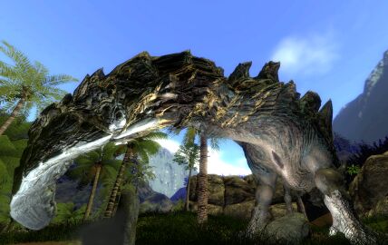 3d acidic_glavenus animal_vagina back_view female glavenus jungle_background monster monster_hunter_world monster_only pussy vaginal_fluids