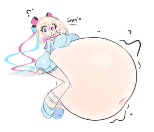 1girls big_breasts breasts chouzetsusaikawa_tenshi-chan female giant_belly needy_girl_overdose o-bisu obese stuffed_belly