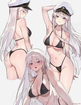 1girls ass azur_lane bikini breasts enterprise_(azur_lane) female mostly_nude multiple_subs peaked_cap solo sooon tagme