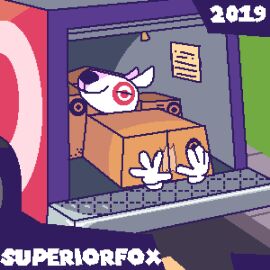 animated ass big_ass big_butt bullseye_(target) canine cardboard_box gif superiorfox target target_corporation thysvid