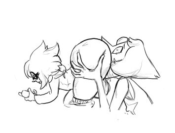 1boy 1girls anilingus balls big_ass_(male) big_balls big_nose breasts cartoon_network deep_rimming female female_rimming_male flat_chest gem_(species) larger_female male nipples_visible_through_clothing pearl_(steven_universe) putricia rimjob rimming saliva slobber small_breasts small_but_hung small_dom_big_sub smaller_male steven_universe taylor_bridge